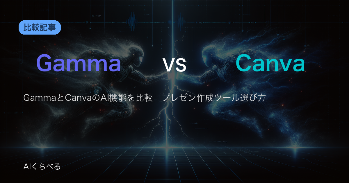 GammaとCanvaのAI機能を比較｜プレゼン作成ツール選び方